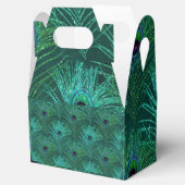 鳥の孔雀からの緑色の孔雀の羽模様 フェイバーボックス (オープン)