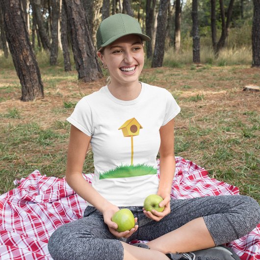 鳥の家の女性用Tシャツ Tシャツ