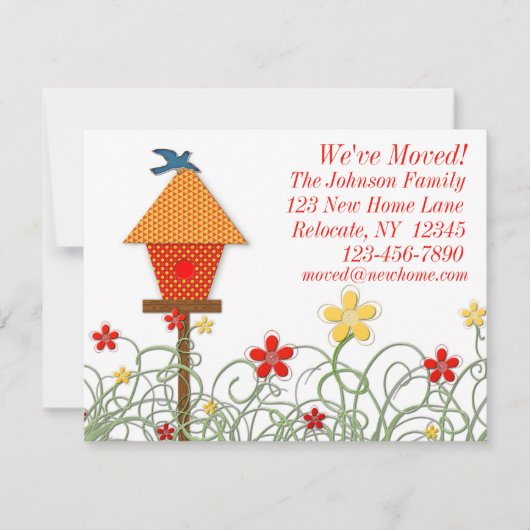 鳥の家の移動発表 案内状 (正面)
