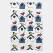 鳥の家 鳥小屋 カラフル 鳥 鳥小屋 キッチンタオル (縦)