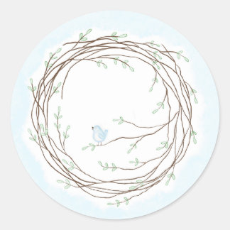 鳥の封筒用シール ラウンドシール