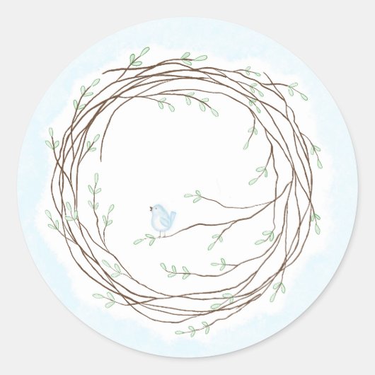 鳥の封筒用シール ラウンドシール (正面)