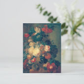 鳥の巣がある花瓶の花 ポストカード (スタンド正面)