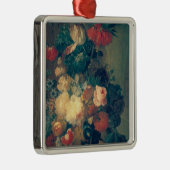 鳥の巣が付いているつぼの花 メタルオーナメント (右)