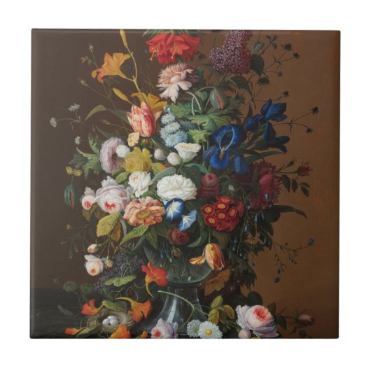 鳥の巣で花を残すセベリン・ローゼン タイル (正面)