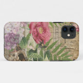 鳥の巣のフローラルガーデン フラワー バタフライ アート Case-Mate iPhoneケース (裏面(横))
