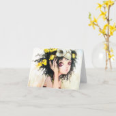 鳥の巣のメッセージカード カード (黄色い花)