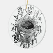 鳥の巣のヴィンテージのイラストレーション セラミックオーナメント (左)
