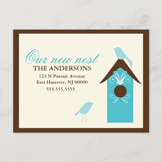 鳥の巣の動くアナウンス 案内ポストカード (正面)