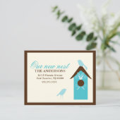 鳥の巣の動くアナウンス 案内ポストカード (スタンド正面)