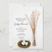 鳥の巣の卵とプッシー柳リハーサルディナー 招待状 (正面)