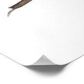 鳥の巣の卵の羽の木の水色 ポスター (角)