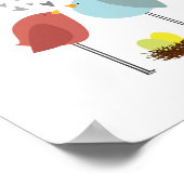 鳥の巣の愛。双子。子供部屋装飾 ポスター (角)