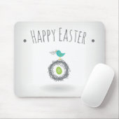 鳥の巣の挨拶状のイースターエッグ マウスパッド (マウス)