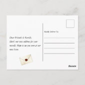 鳥の巣の新しい家の移動の発表はがき ポストカード (裏面)