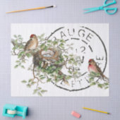 鳥の巣の消印フランスのヴィンテージの分離 薄葉紙 (クラフト)