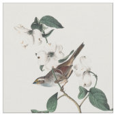 鳥の巣の白い開花ハナミズキヴィンテージパターン ファブリック (クローズアップ)