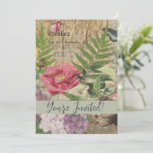 鳥の巣の花園の花と蝶のアート 招待状 (スタンド正面)