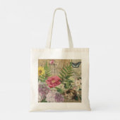 鳥の巣の花園フラワーアート トートバッグ (裏面)