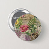 鳥の巣の花園フラワーアート 缶バッジ (正面&裏面)