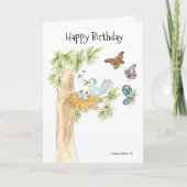 鳥の巣の誕生日 カード (正面)