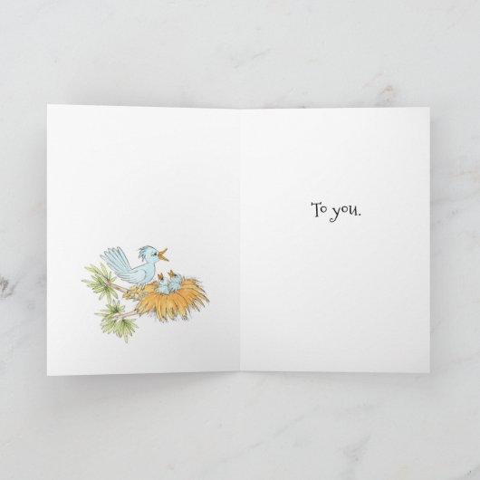 鳥の巣の誕生日 カード (内部)