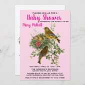 鳥の巣の赤ちゃんシャワーテンプレート 招待状 (正面/裏面)