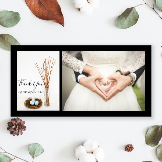 鳥の巣エッグプッシウィロー結婚ズありがとう サンキューカード