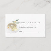 鳥の巣ピンクの赤ちゃんシャワーおむつラッフルチケット エンクロージャーカード (正面)
