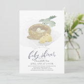 鳥の巣ブルーボーイバーチャルベビーシャワー 招待状 (スタンド正面)