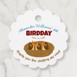 鳥の巣ベビー鳥の子供の誕生日パーティー フェイバータグ