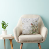 鳥の巣ポストマークバタフライフランスのスクリプトブルー クッション (椅子)