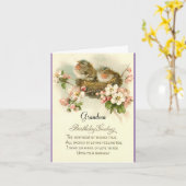 鳥の巣誕生日グリーティングカード カード (黄色い花)