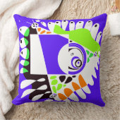 鳥の巣 – インディゴホワイト クッション (ブランケット)