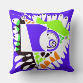 鳥の巣 – インディゴホワイト クッション (裏面)