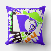 鳥の巣 – インディゴホワイト クッション (正面)