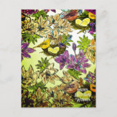 鳥の巣 オレンジ パープル | カラーブック ポストカード (正面)