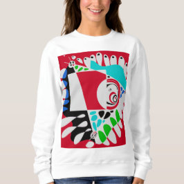 鳥の巣 – クリムゾンレッドグレー スウェットシャツ