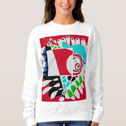 鳥の巣 – クリムゾンレッドグレー スウェットシャツ (正面)