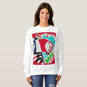 鳥の巣 – クリムゾンレッドグレー スウェットシャツ (正面フル)