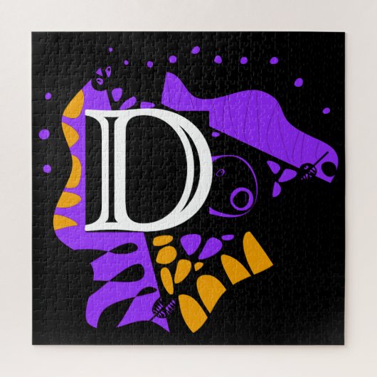 鳥の巣 – パーソナライズされたイニシャル文字D ジグソーパズル (縦)