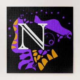 鳥の巣 – パーソナライズされたイニシャル文字N ジグソーパズル