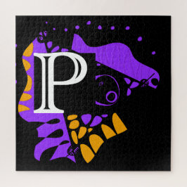 鳥の巣 – パーソナライズされたイニシャル文字P ジグソーパズル