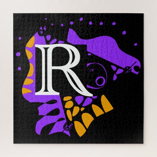 鳥の巣 – パーソナライズされたイニシャル文字R ジグソーパズル (縦)