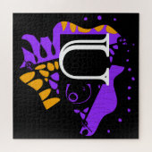 鳥の巣 – パーソナライズされたイニシャル文字U ジグソーパズル (横)