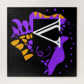 鳥の巣 – パーソナライズされたイニシャル文字V ジグソーパズル (横)