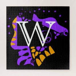 鳥の巣 – パーソナライズされたイニシャル文字W ジグソーパズル