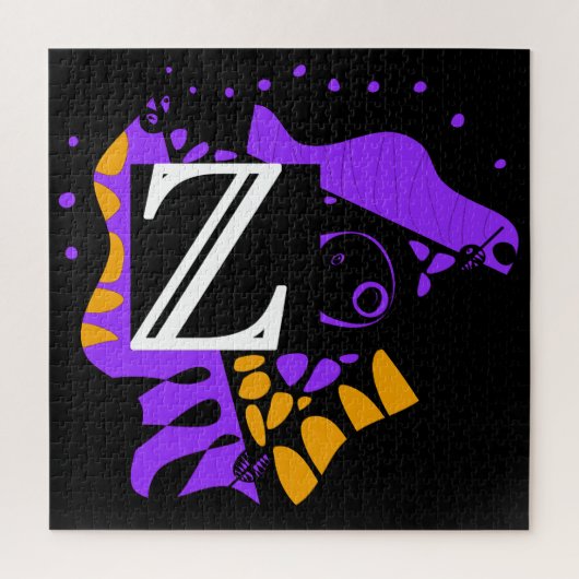鳥の巣 – パーソナライズされたイニシャル文字Z ジグソーパズル (縦)