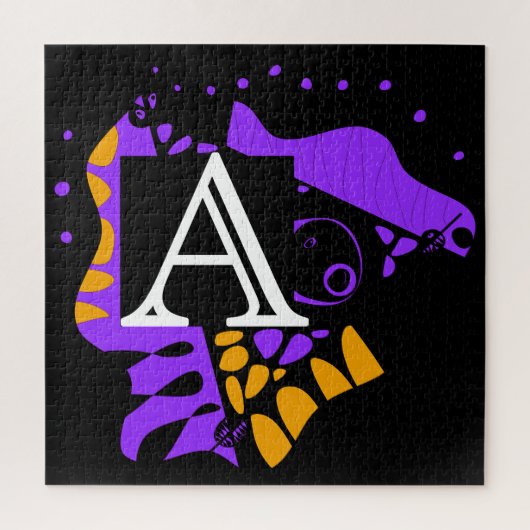 鳥の巣 – パーソナライズされたイニシャルA ジグソーパズル (縦)