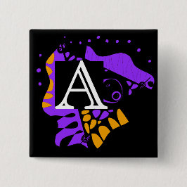 鳥の巣 – パーソナライズされたイニシャルA 缶バッジ